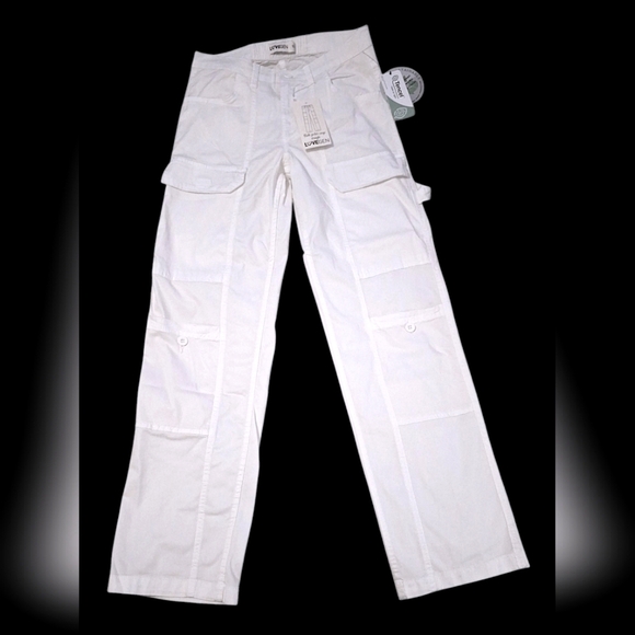 lovegen Pants - LoveGEN straight leg cargo pants off white NWT size 11